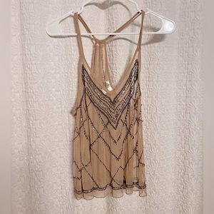 Mesh sequined blouse